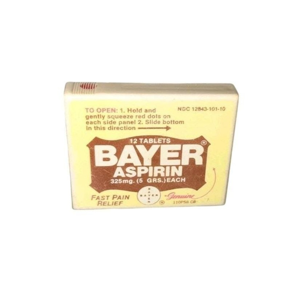 Vintage 1987 Bayer Aspirin Travel/To Go Pocket Pack  *EMPTY*